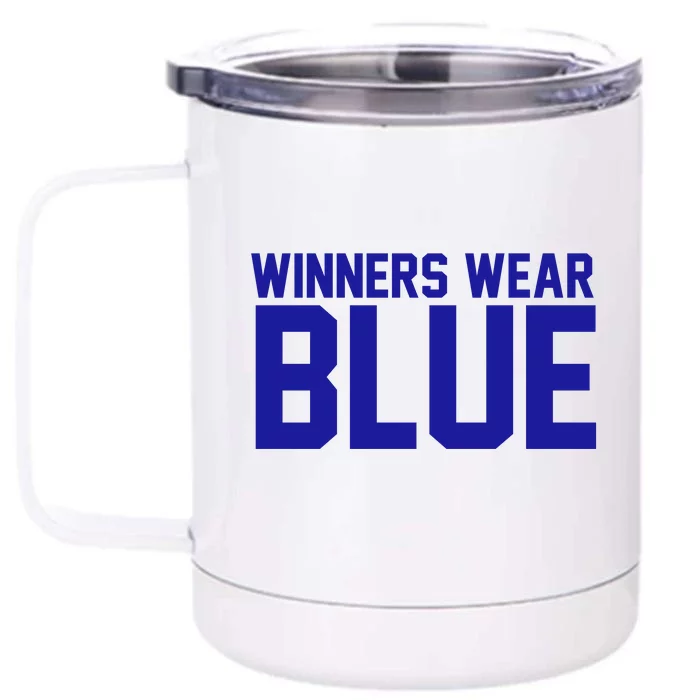 Winners Wear Blue Game Competition Front & Back 12oz Stainless Steel Tumbler Cup