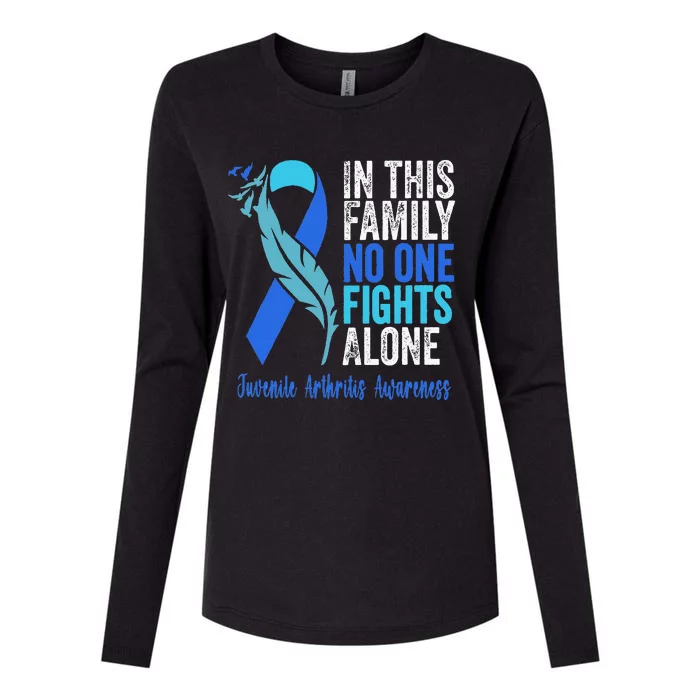 We Wear Blue Riboon For Juvenile Arthritis Awareness Month. Womens Cotton Relaxed Long Sleeve T-Shirt