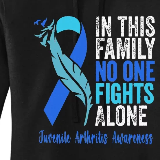 We Wear Blue Riboon For Juvenile Arthritis Awareness Month. Women's Pullover Hoodie