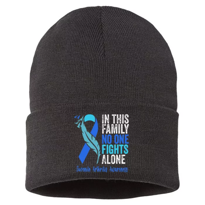 We Wear Blue Riboon For Juvenile Arthritis Awareness Month. Sustainable Knit Beanie