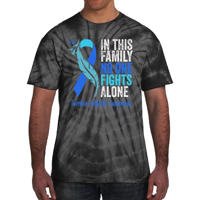 We Wear Blue Riboon For Juvenile Arthritis Awareness Month. Tie-Dye T-Shirt