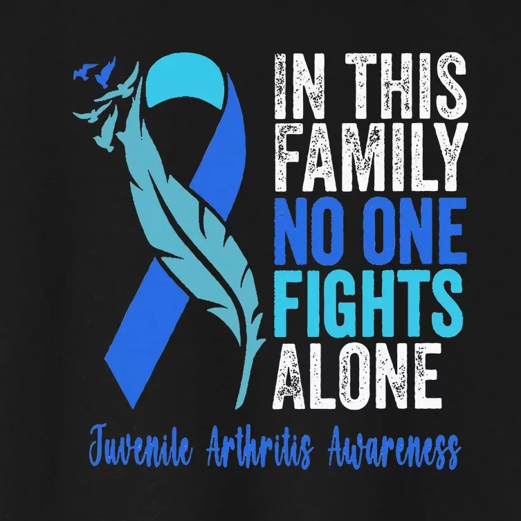 We Wear Blue Riboon For Juvenile Arthritis Awareness Month. Women's Crop Top Tee