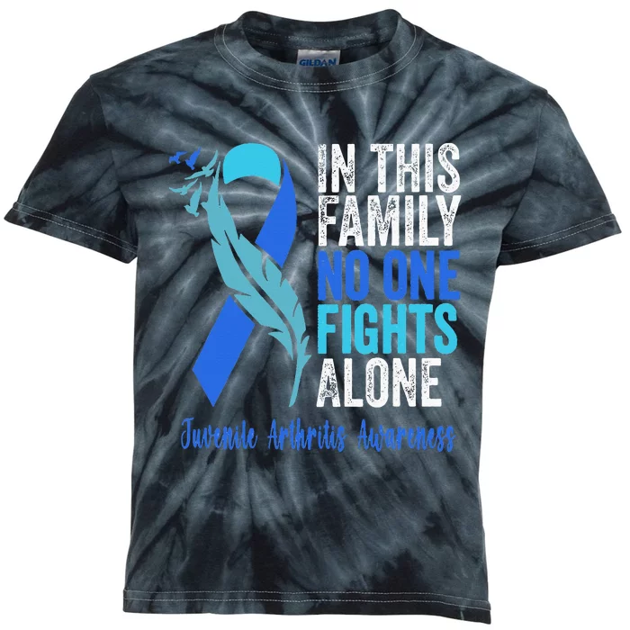 We Wear Blue Riboon For Juvenile Arthritis Awareness Month. Kids Tie-Dye T-Shirt