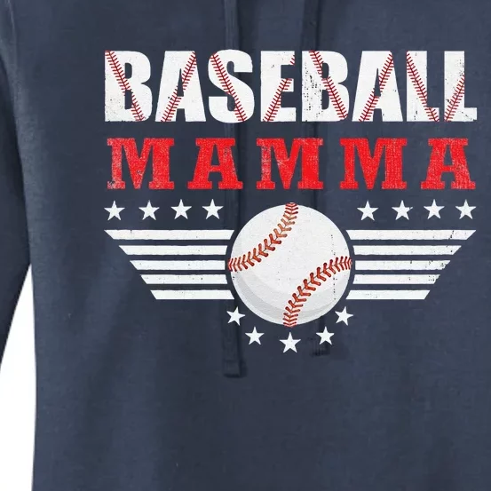 Womens Women's Baseball Mamma Funny Ball Mamma Mother's Day Gifts Women's Pullover Hoodie