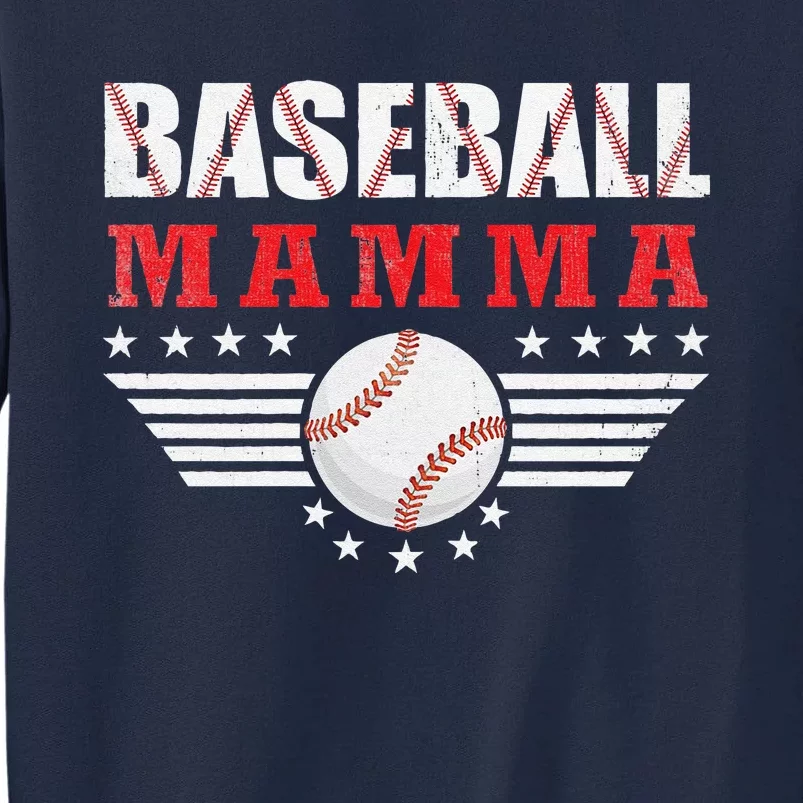 Womens Women's Baseball Mamma Funny Ball Mamma Mother's Day Gifts Tall Sweatshirt