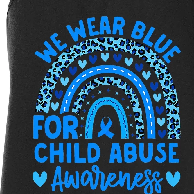 We Wear Blue Child Abuse Prevention Child Abuse Awareness Women's Racerback Tank