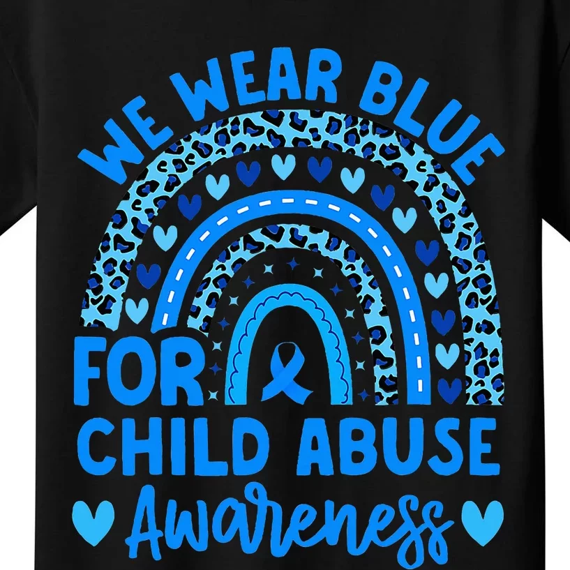 We Wear Blue Child Abuse Prevention Child Abuse Awareness Kids T-Shirt