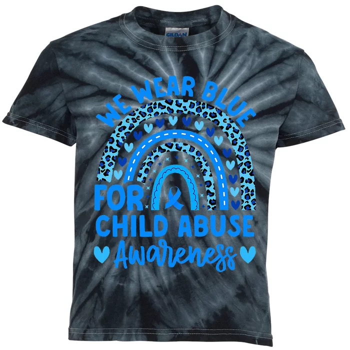 We Wear Blue Child Abuse Prevention Child Abuse Awareness Kids Tie-Dye T-Shirt