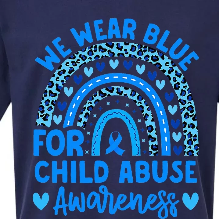 We Wear Blue Child Abuse Prevention Child Abuse Awareness Sueded Cloud Jersey T-Shirt