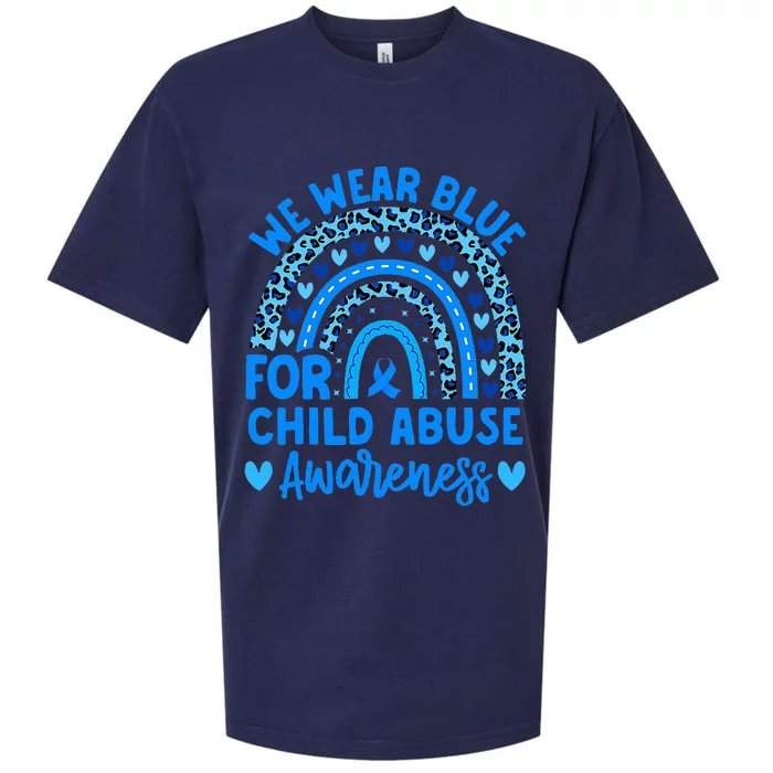 We Wear Blue Child Abuse Prevention Child Abuse Awareness Sueded Cloud Jersey T-Shirt