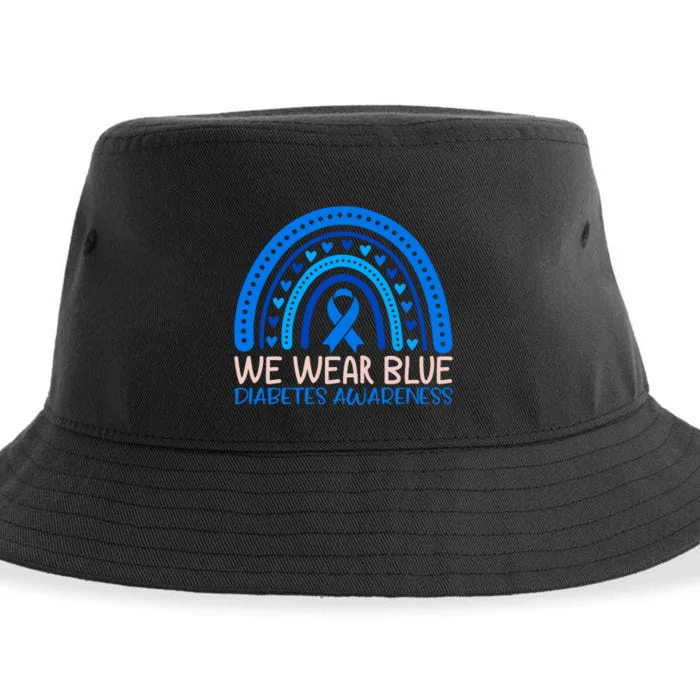 We Wear Blue Diabetes Awareness Motif Sustainable Bucket Hat