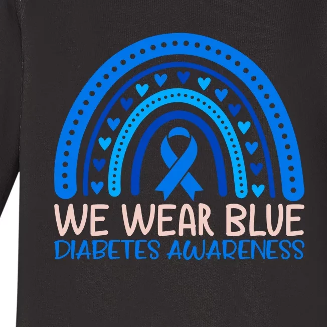 We Wear Blue Diabetes Awareness Motif Baby Long Sleeve Bodysuit