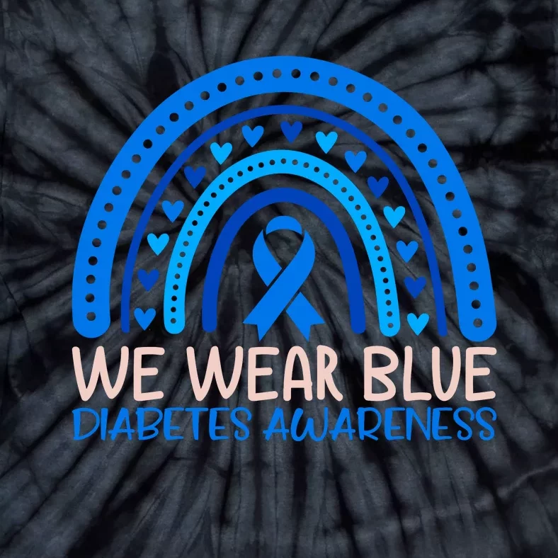 We Wear Blue Diabetes Awareness Motif Tie-Dye T-Shirt