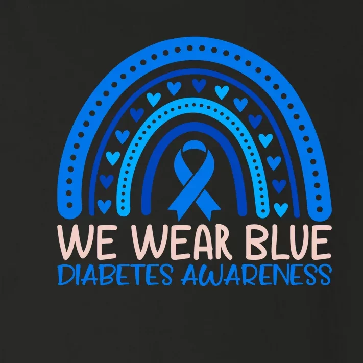 We Wear Blue Diabetes Awareness Motif Toddler Long Sleeve Shirt