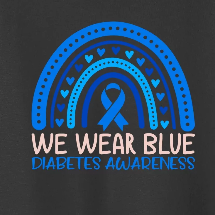 We Wear Blue Diabetes Awareness Motif Toddler T-Shirt