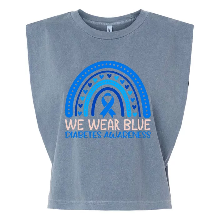 We Wear Blue Diabetes Awareness Motif Garment-Dyed Women's Muscle Tee