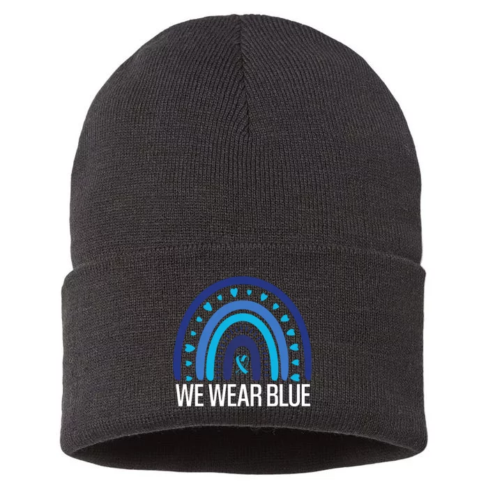 We Wear Blue Advocacy Graphic Sustainable Knit Beanie