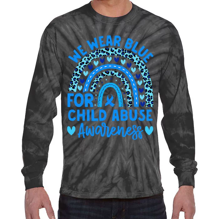 We Wear Blue Child Abuse Prevention Child Abuse Awareness Tie-Dye Long Sleeve Shirt