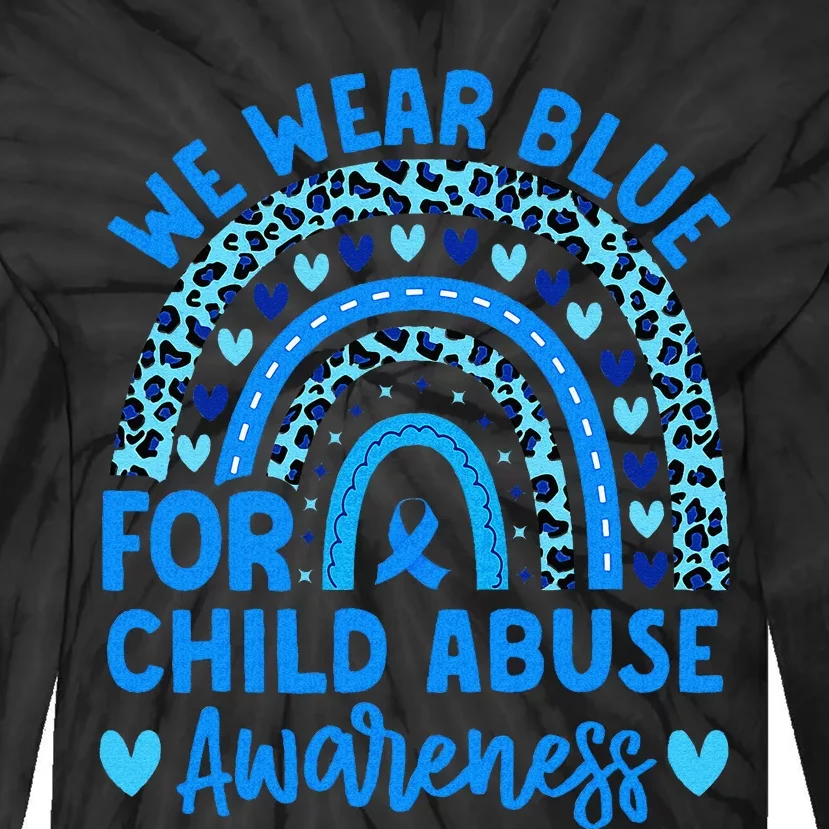 We Wear Blue Child Abuse Prevention Child Abuse Awareness Tie-Dye Long Sleeve Shirt