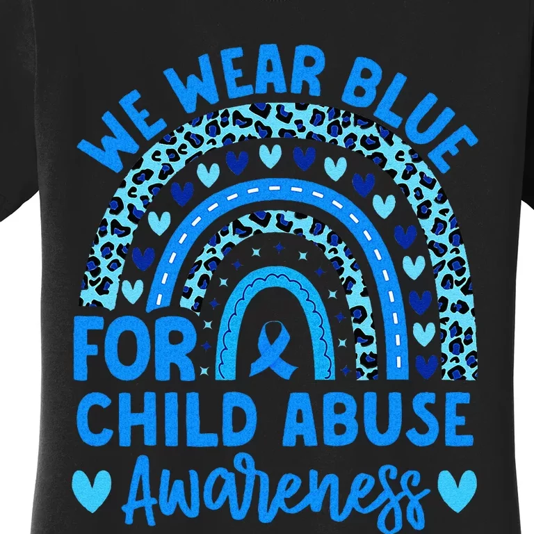 We Wear Blue Child Abuse Prevention Child Abuse Awareness Women's T-Shirt