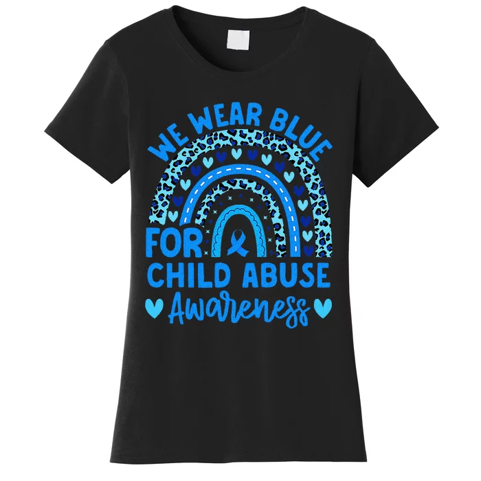 We Wear Blue Child Abuse Prevention Child Abuse Awareness Women's T-Shirt