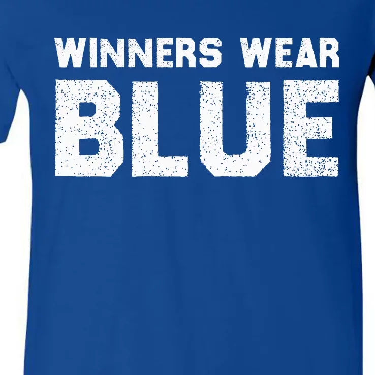 Winners Wear Blue Spirit Wear Team Game Color War V-Neck T-Shirt