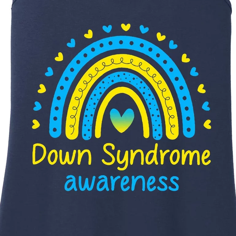 We Wear Blue And Yellow Down Syndrome Awareness Ladies Essential Tank