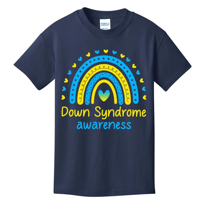 We Wear Blue And Yellow Down Syndrome Awareness Kids T-Shirt