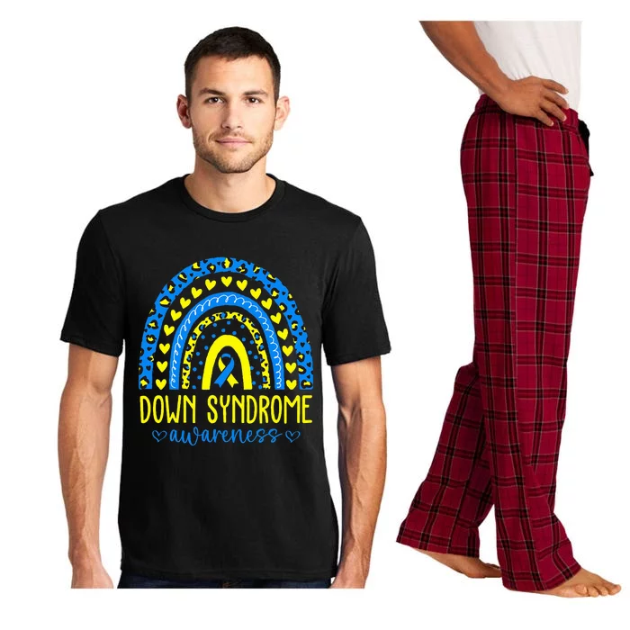 We Wear Blue and Yellow Down Syndrome Awareness Rainbow Pajama Set