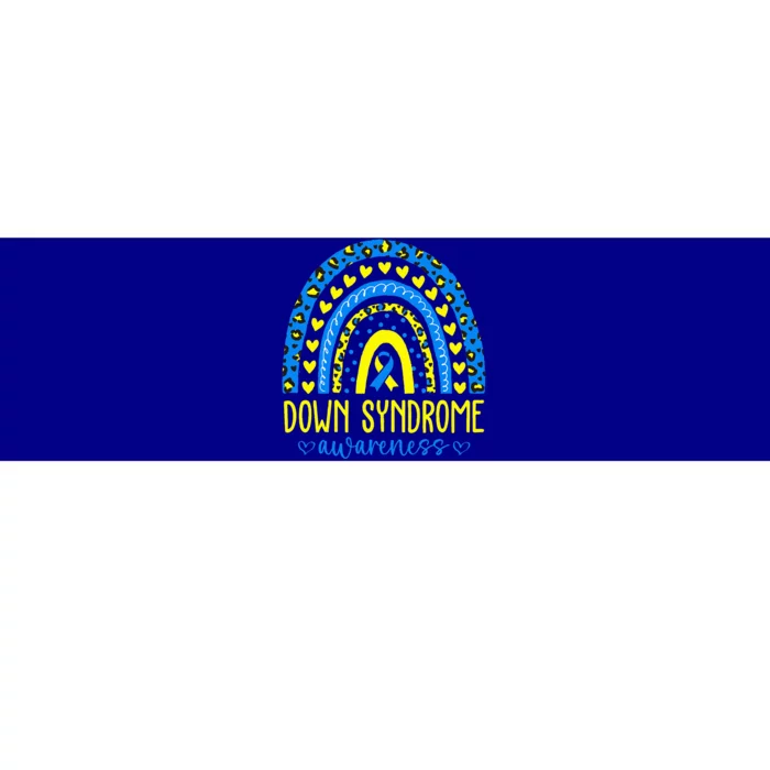 We Wear Blue and Yellow Down Syndrome Awareness Rainbow Bumper Sticker