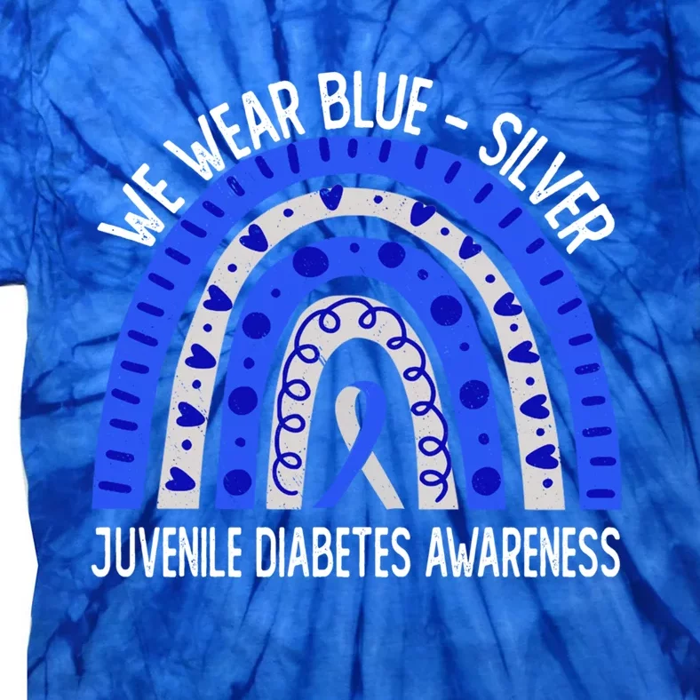 We Wear Blue Gift Silver For Juvenile Diabetes Awareness Great Gift Tie-Dye T-Shirt