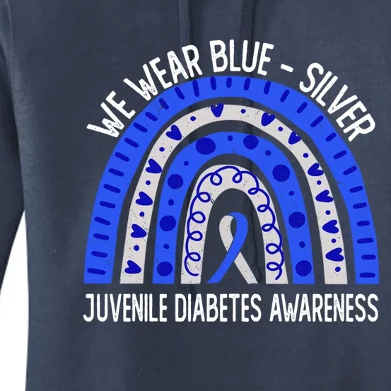 We Wear Blue Gift Silver For Juvenile Diabetes Awareness Great Gift Women's Pullover Hoodie