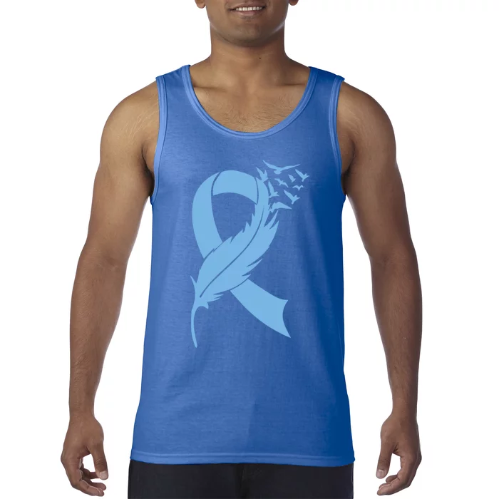 We Wear Blue Colon Cancer Awareness Month Ribbon Sunflower Meaningful Gift Tank Top