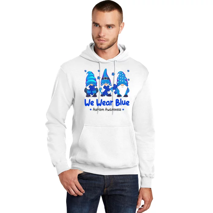 We Wear Blue Autism Awareness Gnome Hoodie