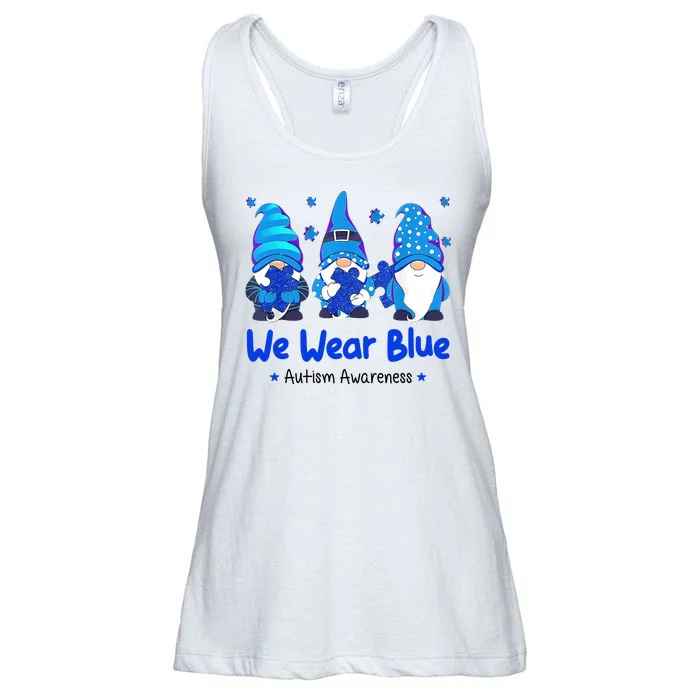 We Wear Blue Autism Awareness Gnome Ladies Essential Flowy Tank