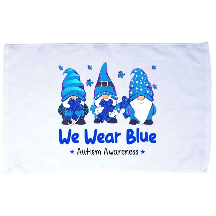 We Wear Blue Autism Awareness Gnome Microfiber Hand Towel