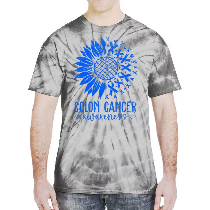 We Wear Blue Colon Cancer Awareness Colorectal Cancer Month Tie-Dye T-Shirt