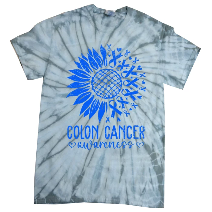 We Wear Blue Colon Cancer Awareness Colorectal Cancer Month Tie-Dye T-Shirt