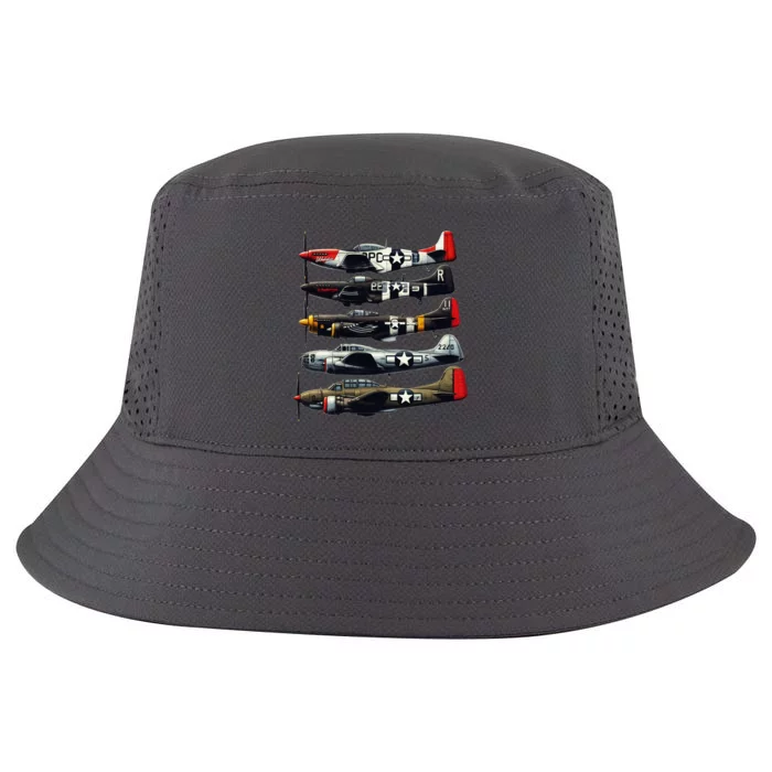 Ww2 Warplanes B 17 P51 Mustang F4u Corsair P40 Warhawk Cool Comfort Performance Bucket Hat