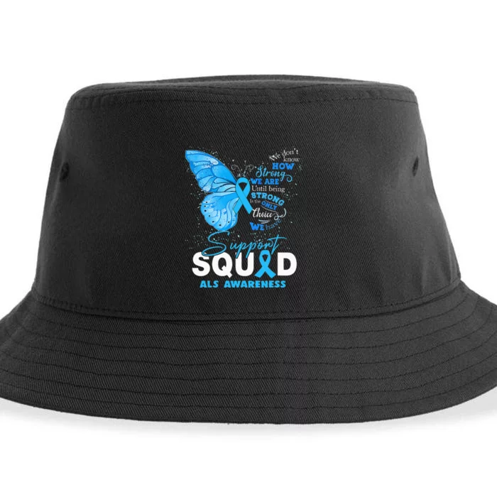 We Wear Blue Butterfly Support ALS Awareness Sustainable Bucket Hat