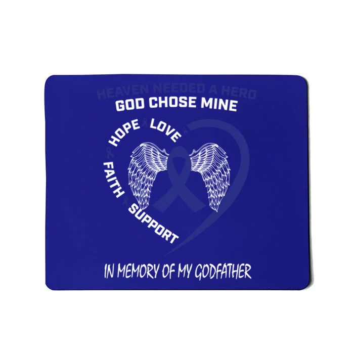 We Wear Blue In Memory Of Godfather Colon Cancer Awareness Cute Gift Mousepad