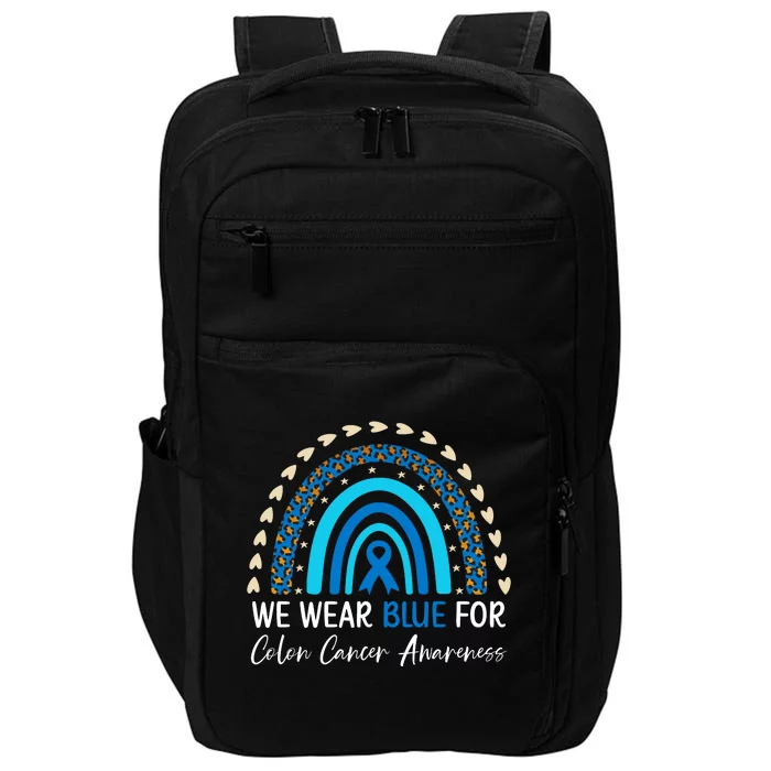 We Wear Blue For Colon Cancer Awareness Impact Tech Backpack