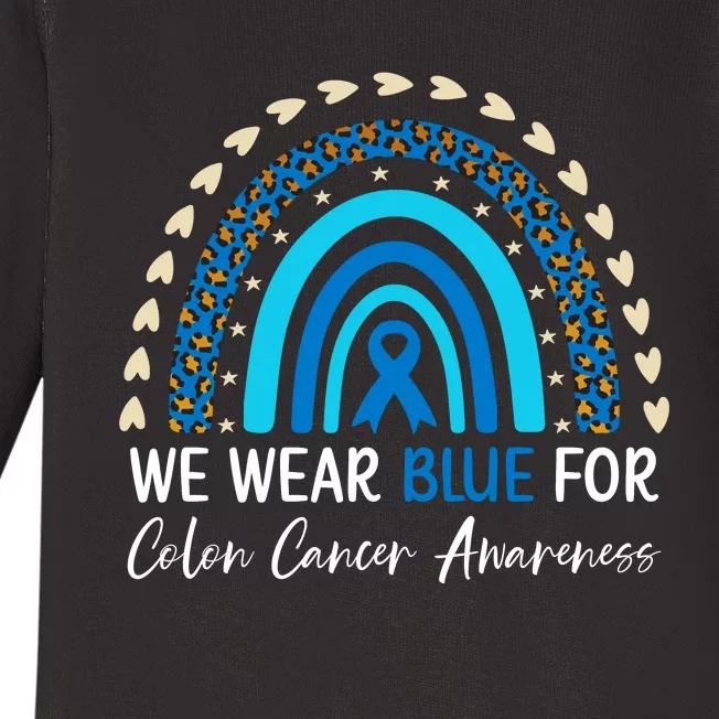 We Wear Blue For Colon Cancer Awareness Baby Long Sleeve Bodysuit