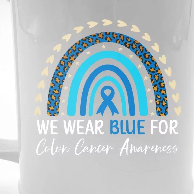 We Wear Blue For Colon Cancer Awareness Front & Back Beer Stein