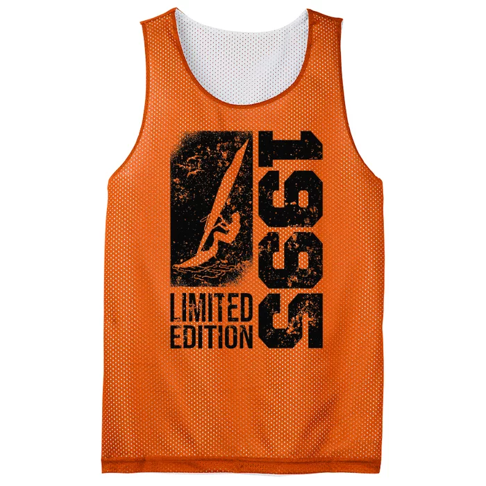 Windsurfer Windsurf Board Vintage 1995 Birthday Windsurfing Mesh Reversible Basketball Jersey Tank