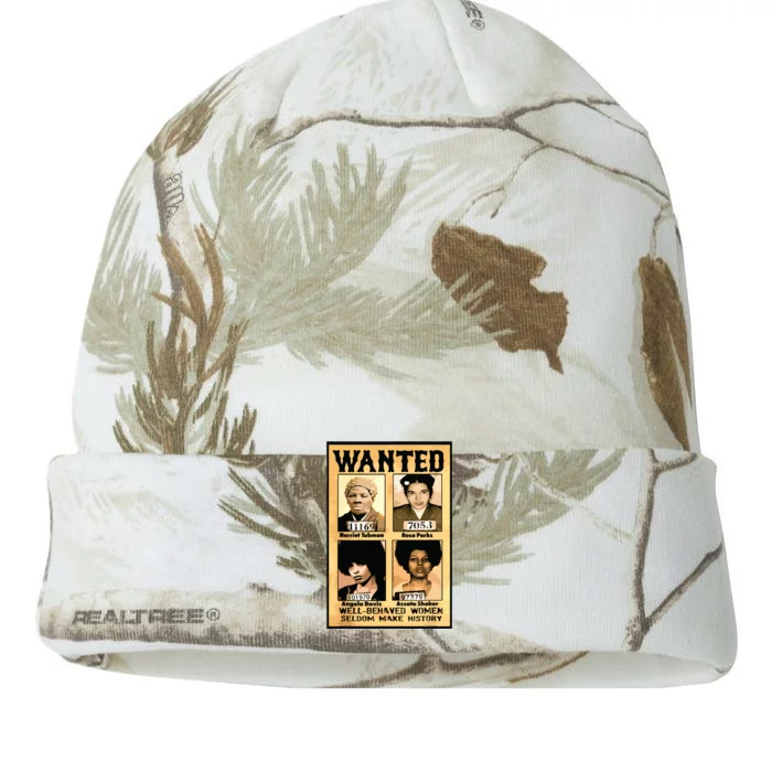 Wanted Well Behaved Women Seldom Make History Kati - 12in Camo Beanie