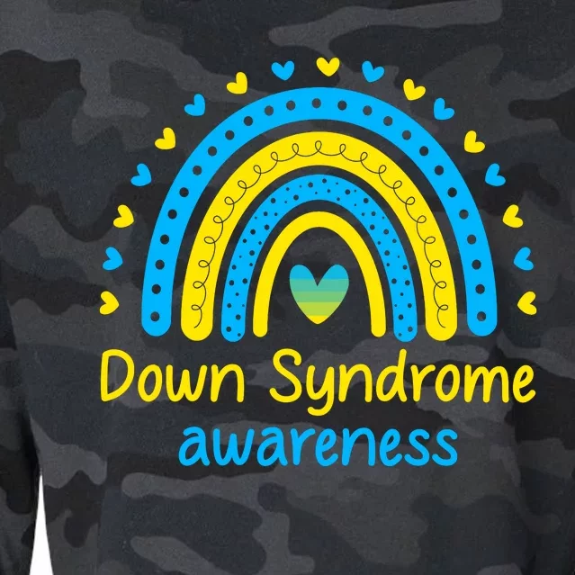 We Wear Blue And Yellow Down Syndrome Awareness Cropped Pullover Crew