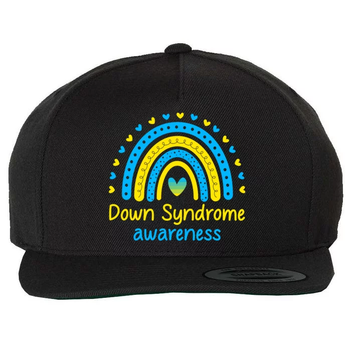 We Wear Blue And Yellow Down Syndrome Awareness Wool Snapback Cap