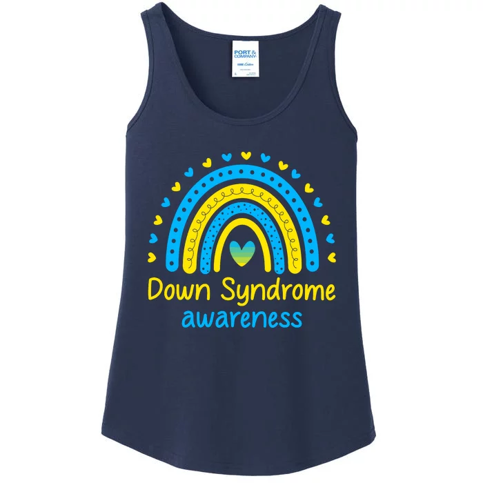 We Wear Blue And Yellow Down Syndrome Awareness Ladies Essential Tank