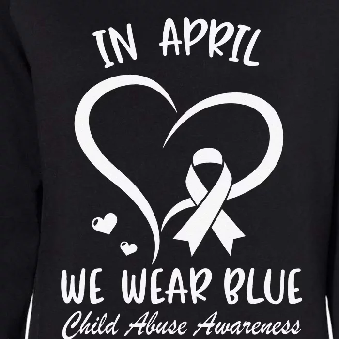 We Wear Blue Child Abuse Prevention Month Leopard Rainbow Womens California Wash Sweatshirt